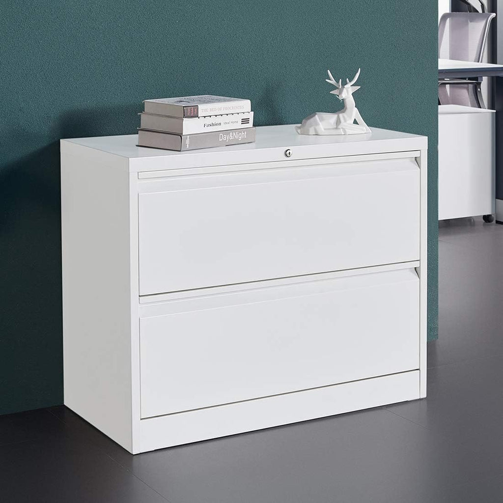 2 Drawer Black Stainless Steel Lateral File Cabinet D5611