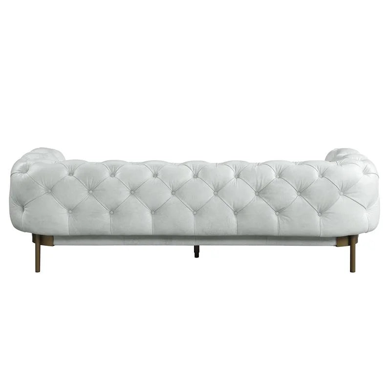 Vintage White Top Grain Leather Sofa B103