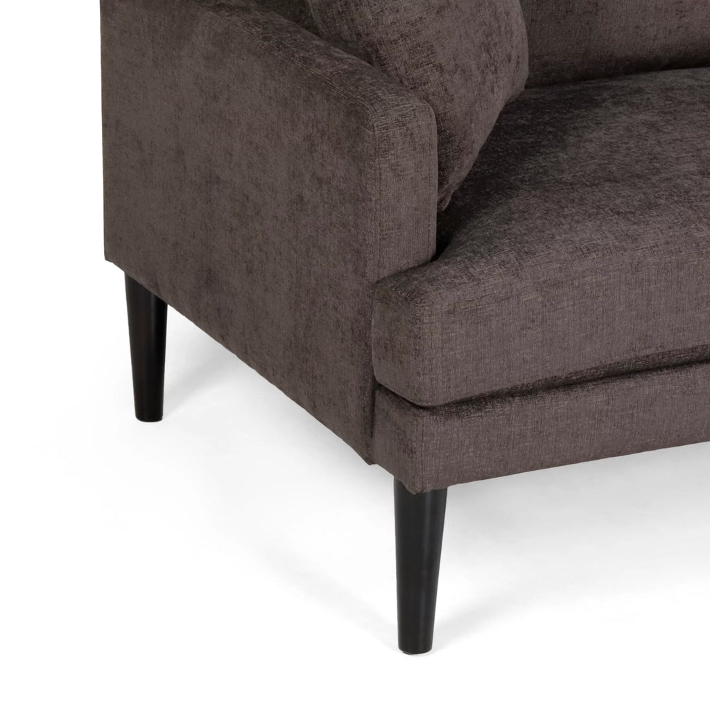 Brown 3 Seater Fabric Sofa with Accent Pillows E337