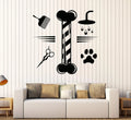 Vinyl Wall Decal Grooming Pets Beauty Salon Animals Stickers Large Decor White M164009