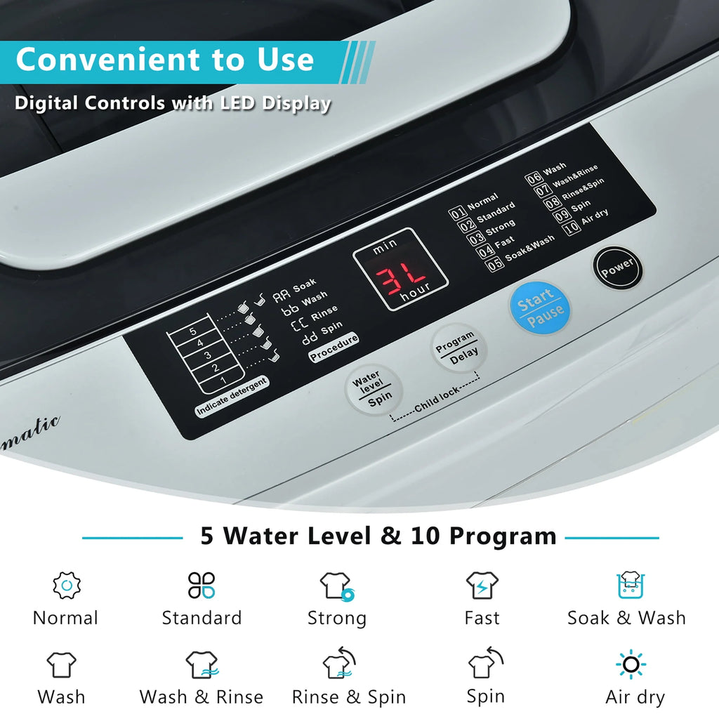 Portable Full-Automatic Washing Machine 8.8lbs R7311