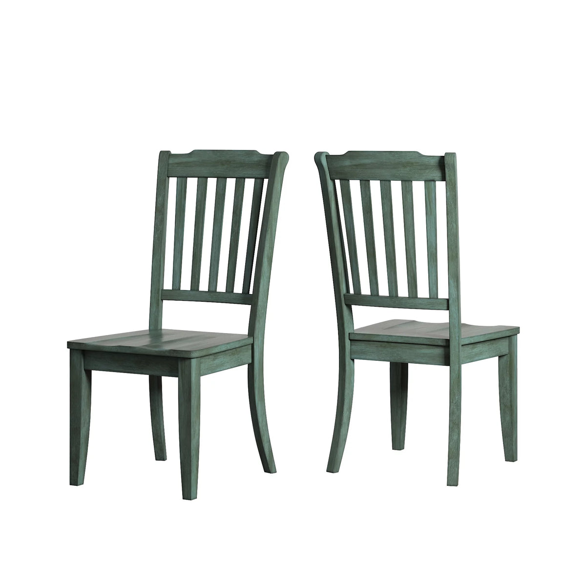 Antique Sage Green Wood Dining Chairs, Set of 2 P8271