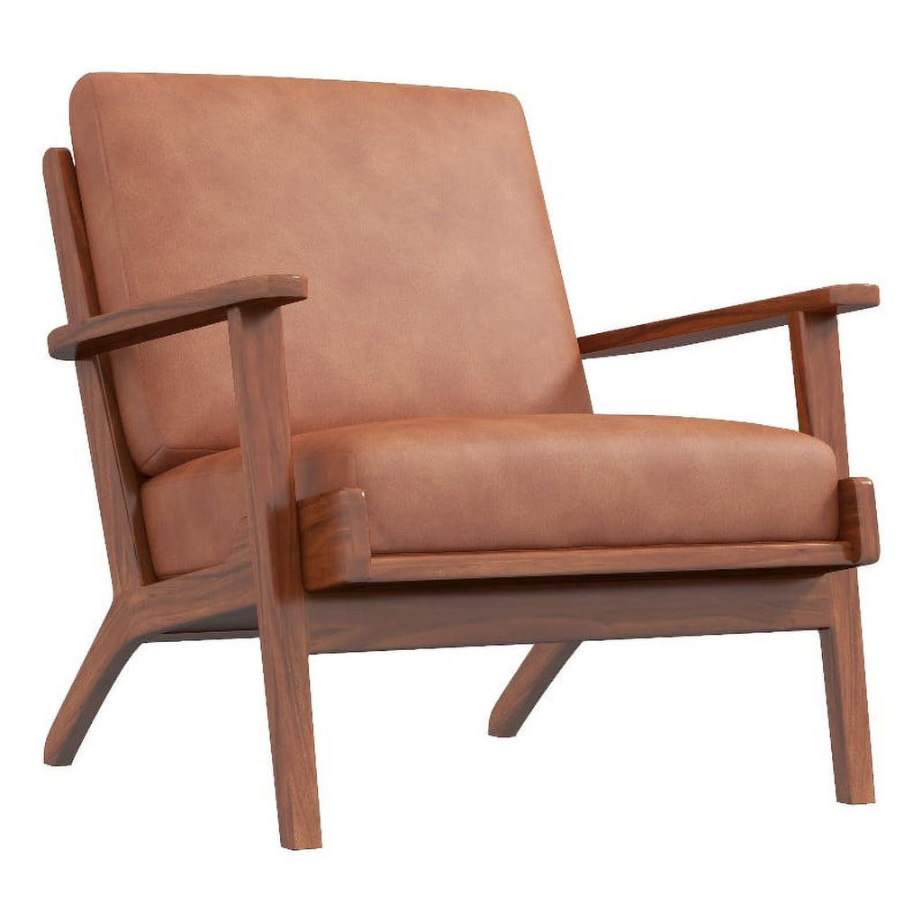 Brown Genuine Leather Accent Chair Q887