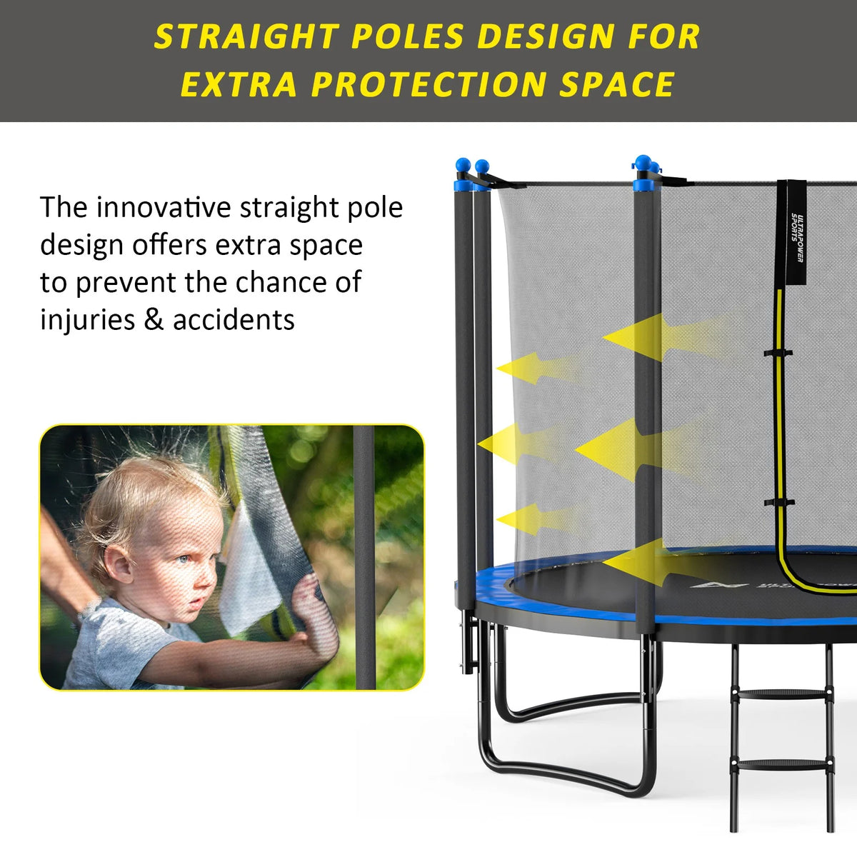 10FT 12FT 14FT 15FT Trampoline with Safety Enclosure Net and Ladder X811092
