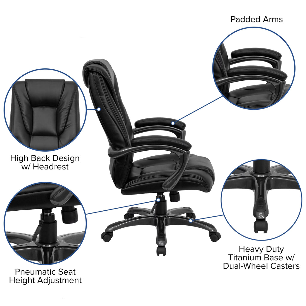 Black LeatherSoft High Back Ergonomic Office Chair E241