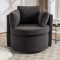 Dark Gray Teddy Velvet Swivel Accent Chair with Storage L680769