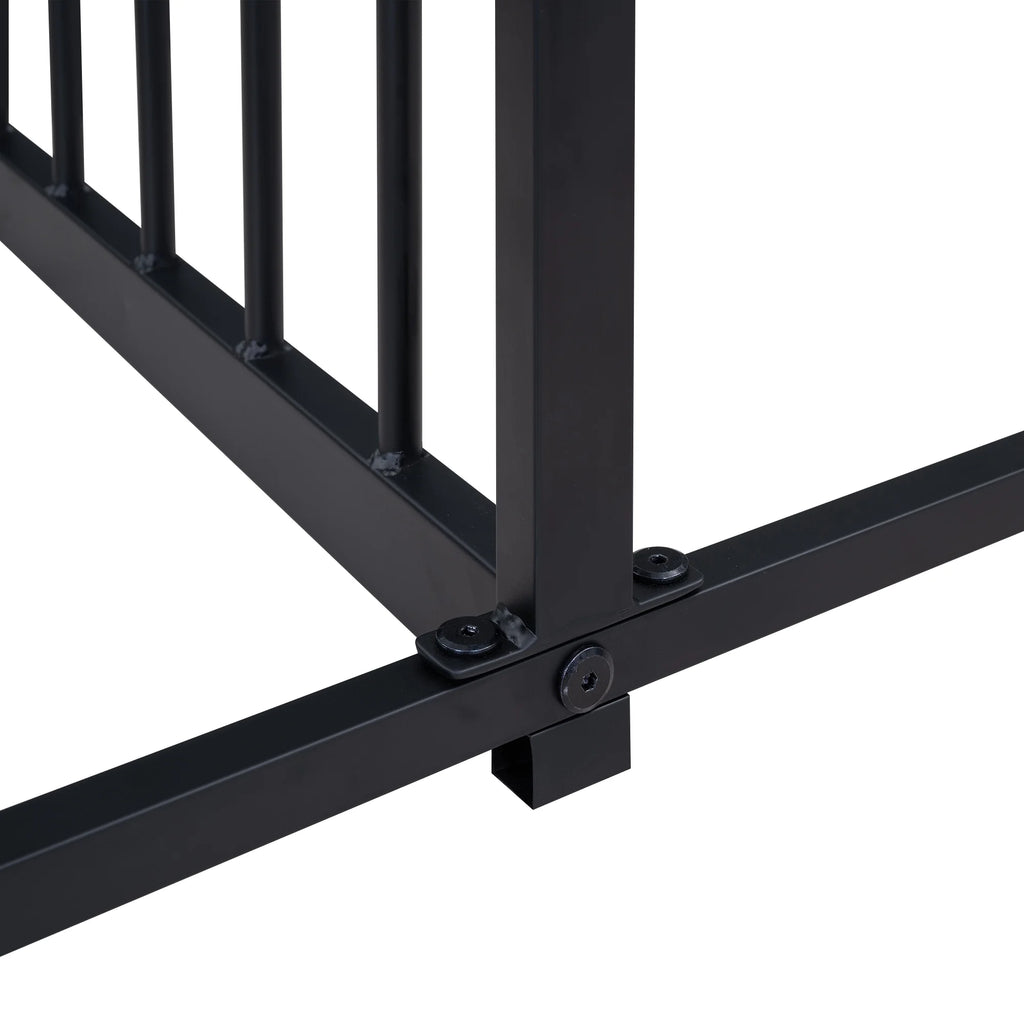 Black Twin Size Metal House Platform Beds D18347