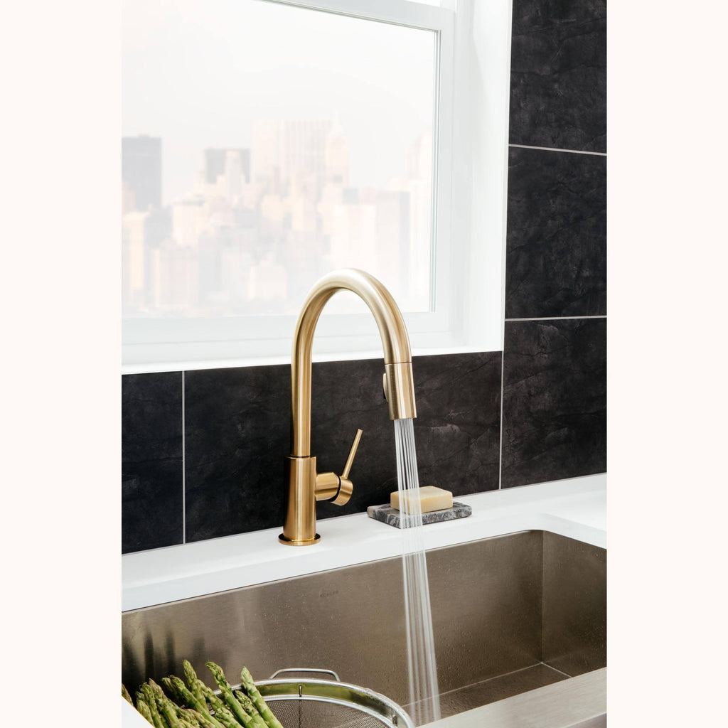 Black Stainless Single Handle Pull-Down Kitchen Faucet M604040