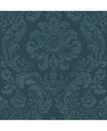 Shadow Blue Damask Wallpaper D25167
