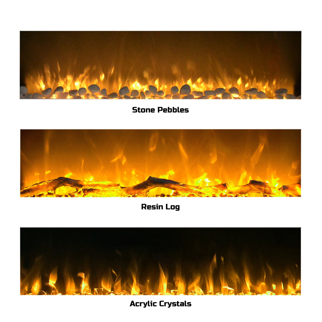 50-inch Wall Mounted Electric Fireplace with Remote White D495975