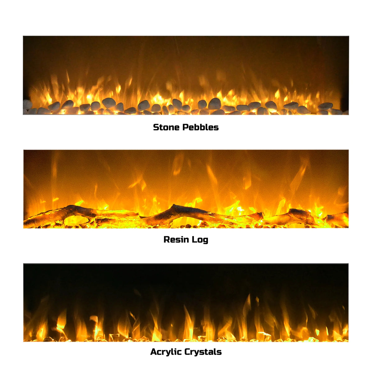 50-inch Wall Mounted Electric Fireplace with Remote White D495975