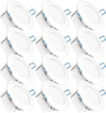 12 Pack 4 Inch Ultra Thin LED Recessed Ceiling Lights, 3000K Warm White, 10W, 650 LM, Dimmable S853704