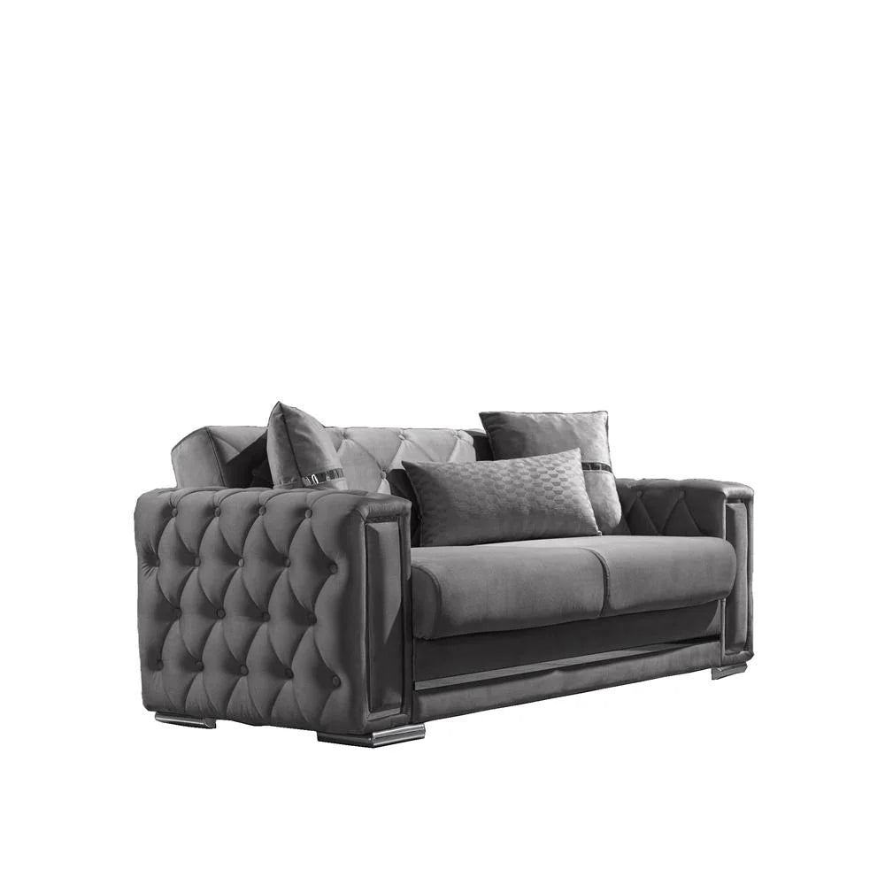 Grey Convertible Sleeper Loveseat I487854