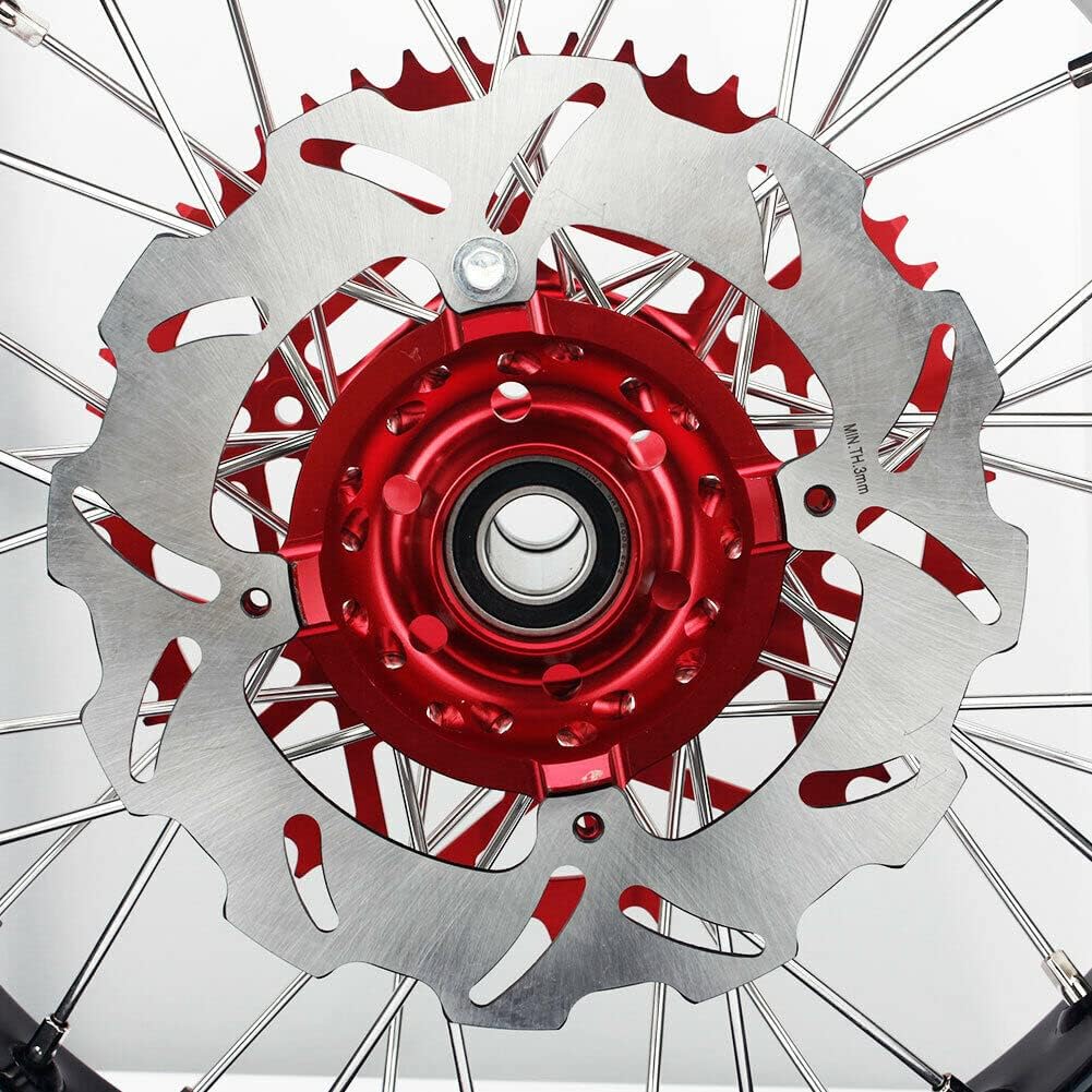 17" Supermoto Wheel Set with Brake Rotors and Rear Sprocket U1612